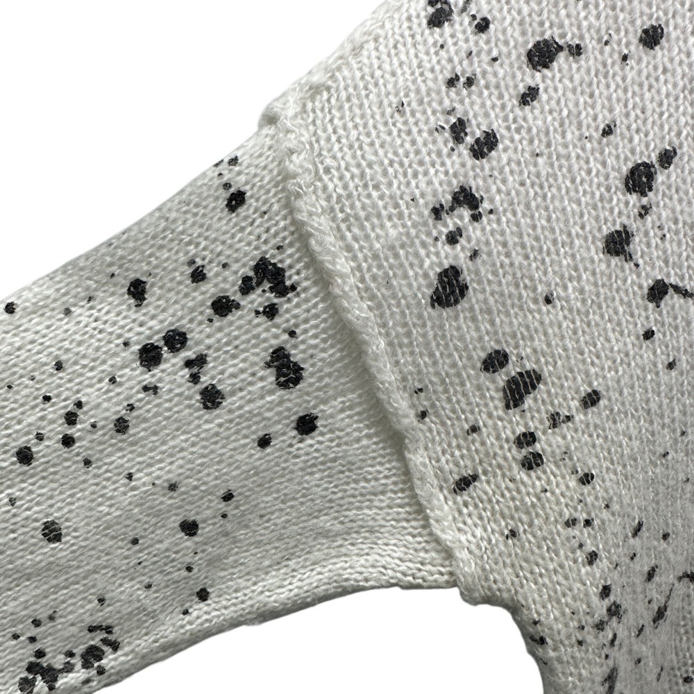 Wooden Ships Paola Buendia Paint Splatter Open Knit Mohair Blend Sweater S M - Picture 8 of 9